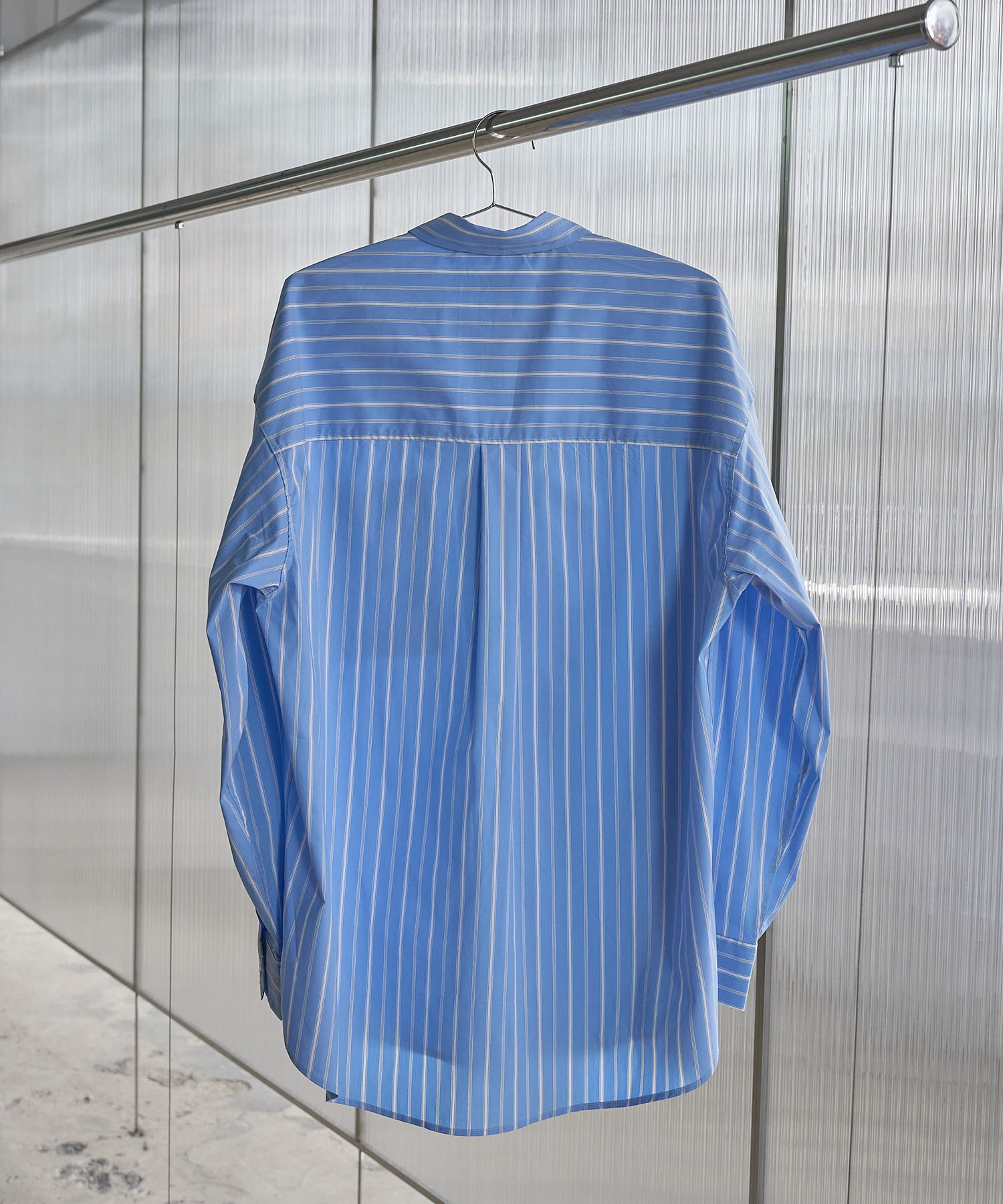 OverFit Stripe Pocket Shirt_Sky Blue