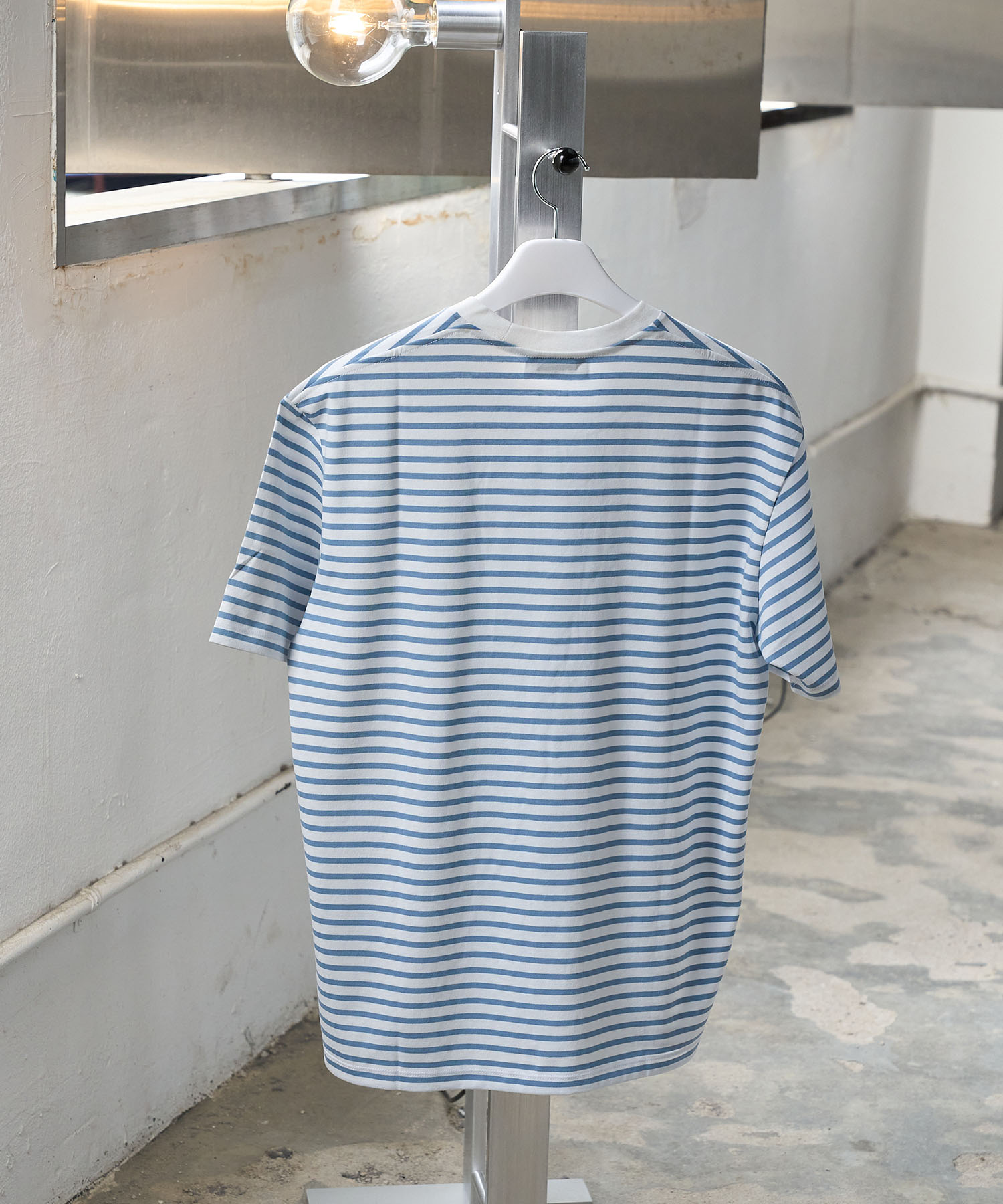 [5.29 예약배송] Round Stripe T-Shirt_Sky Blue