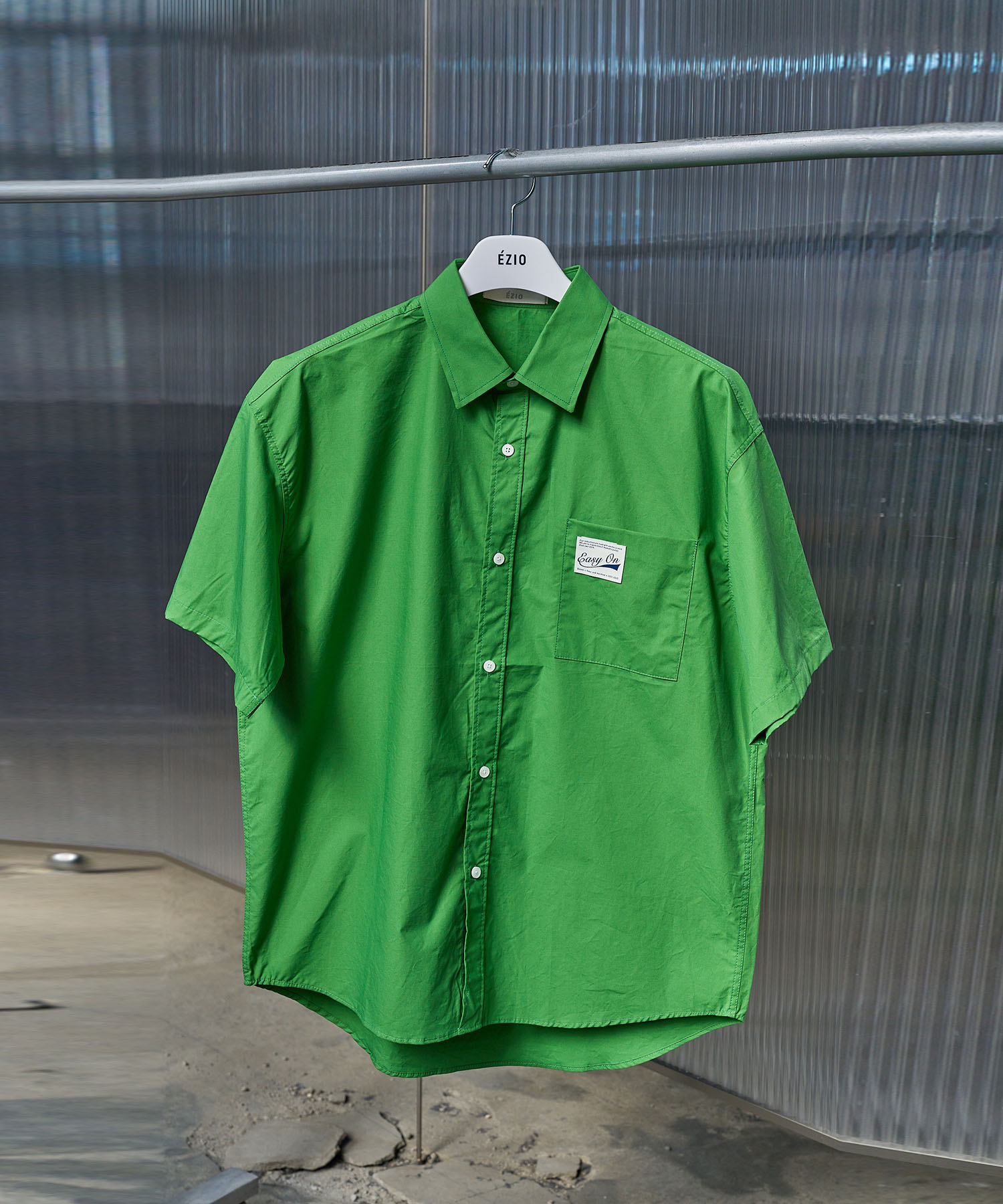 [5.30 예약배송] Label Point Half Shirt_Green