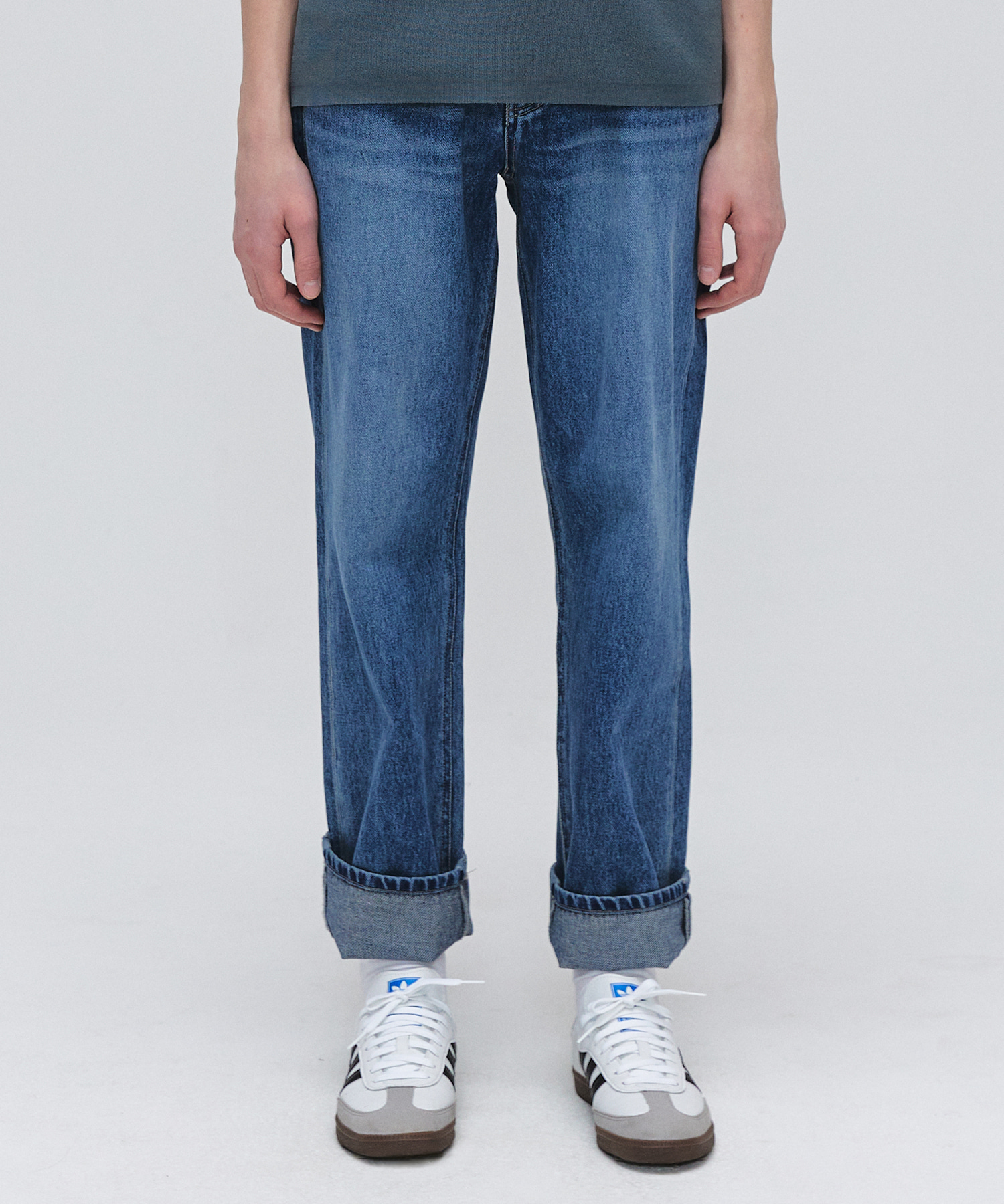 [R-FIT] Blue Straight Fit Jeans
