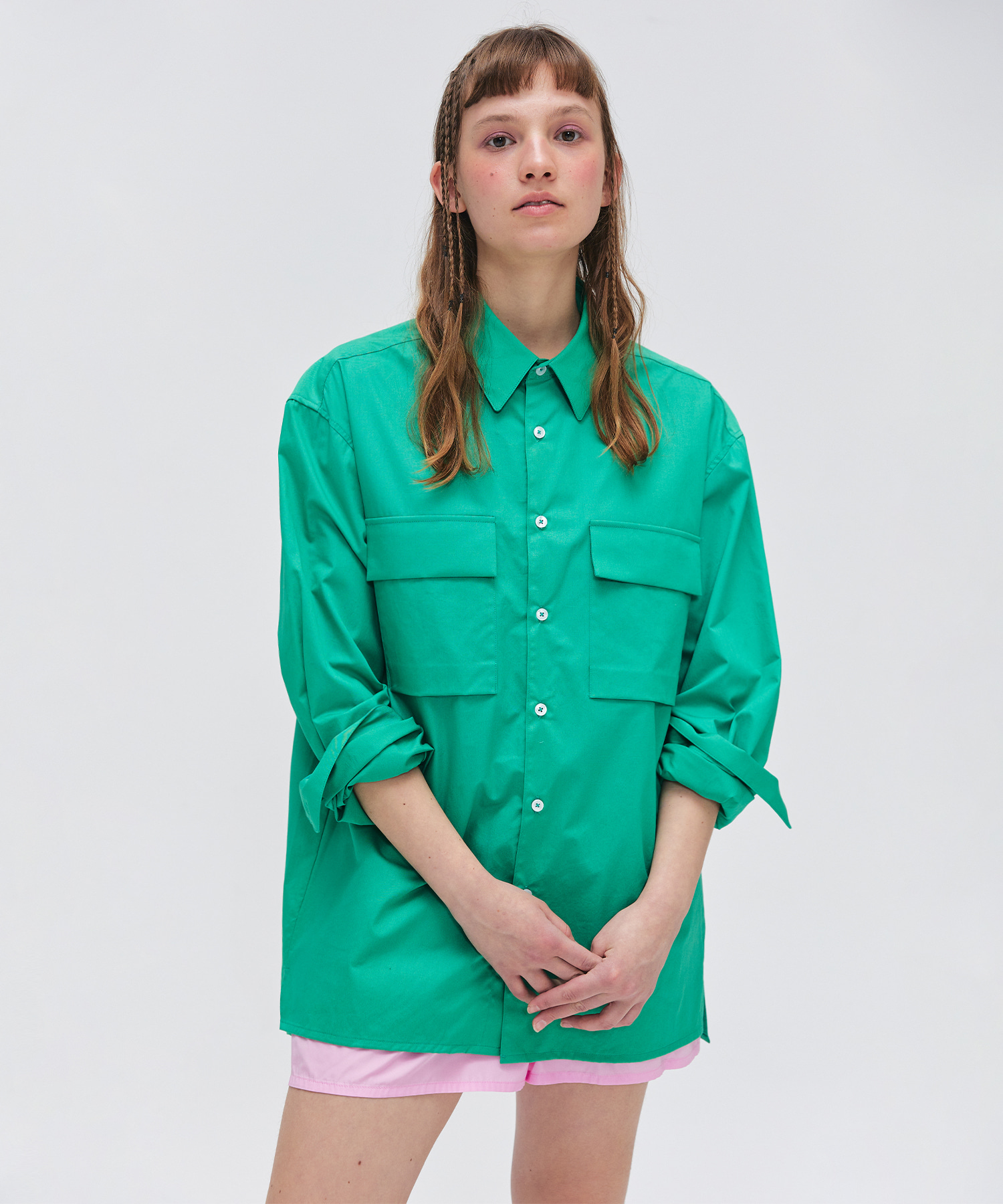 Double Out Pocket Shirt - Green